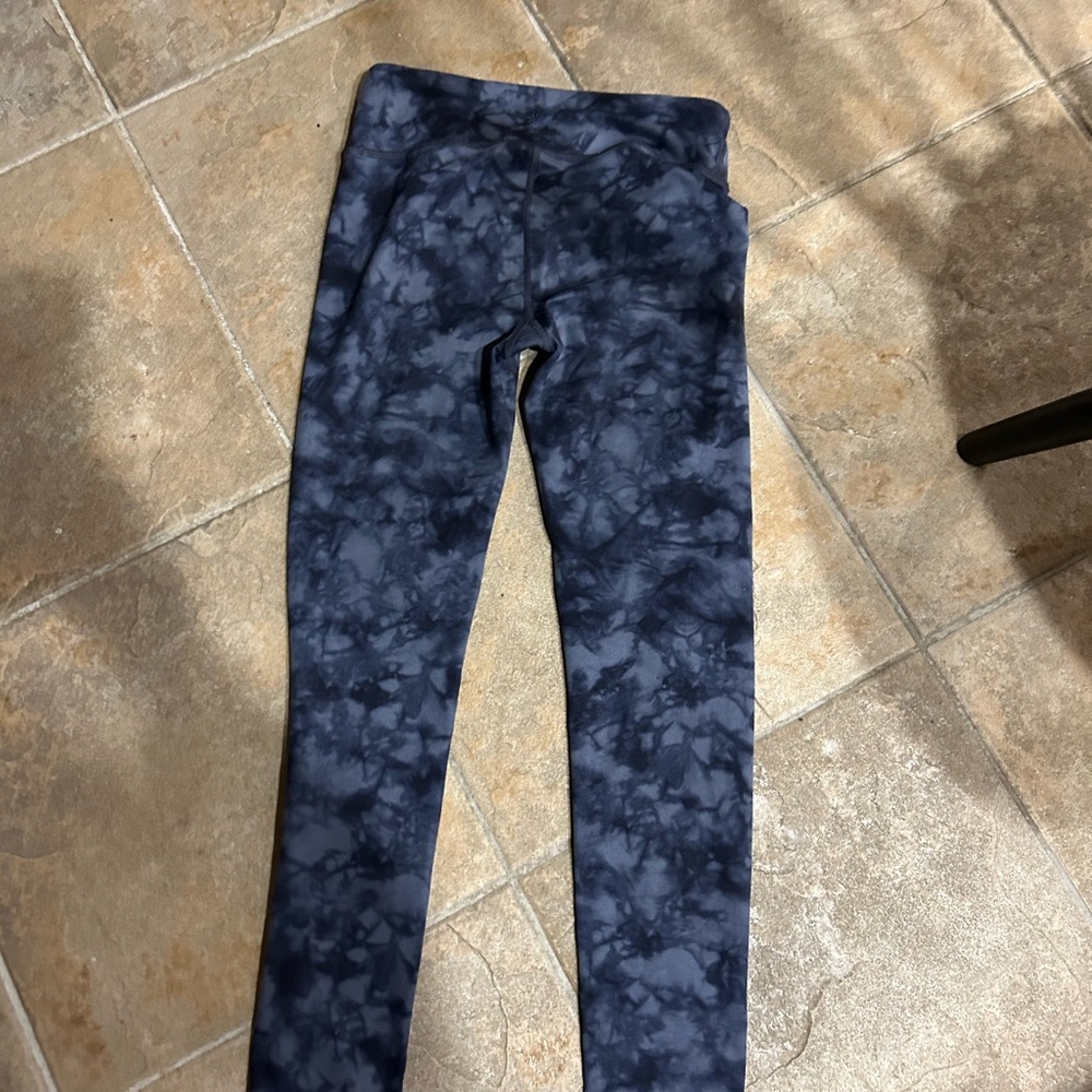 Athleta Blue Tie-Dye Leggings for Active Wear